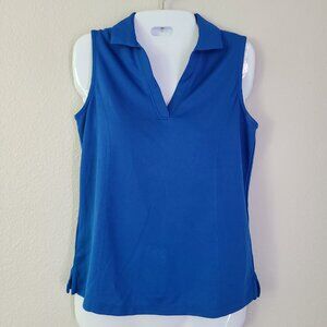 Grand Slam Performance Sleeveless Golf Polo Top Blue Size Women's S